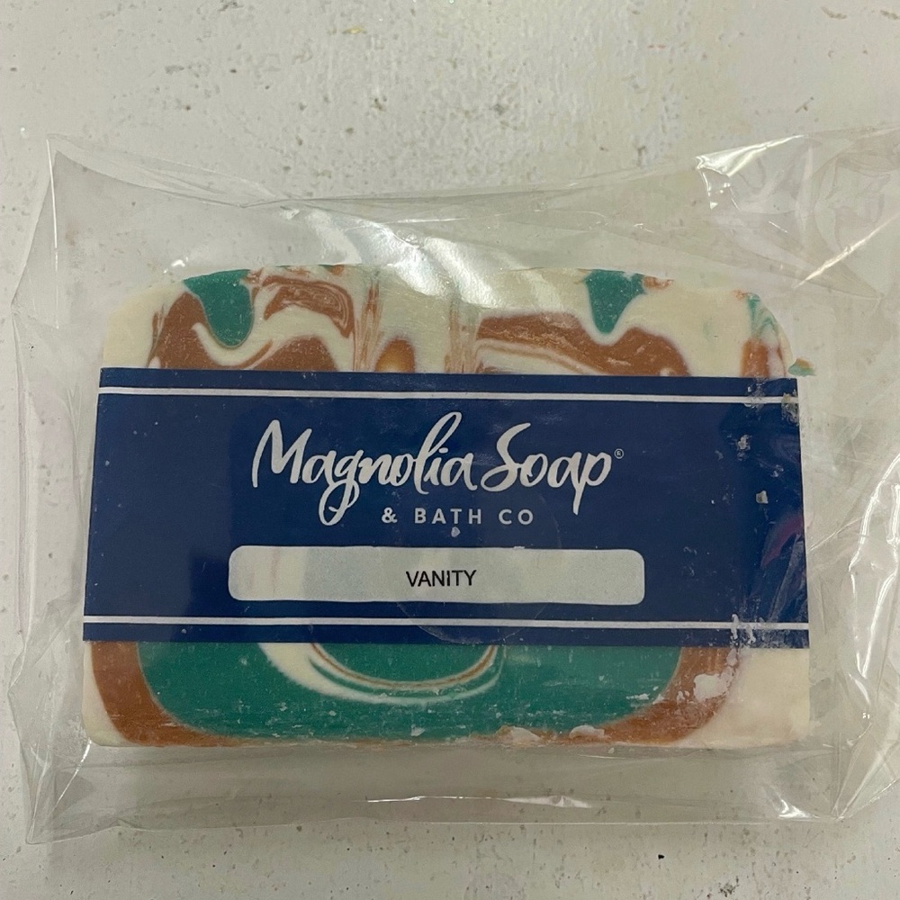Magnolia Soap with Brown, Green, and White Swirls